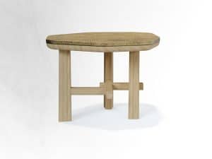 Matte limestone oak, Cast brass and Patinated brass details