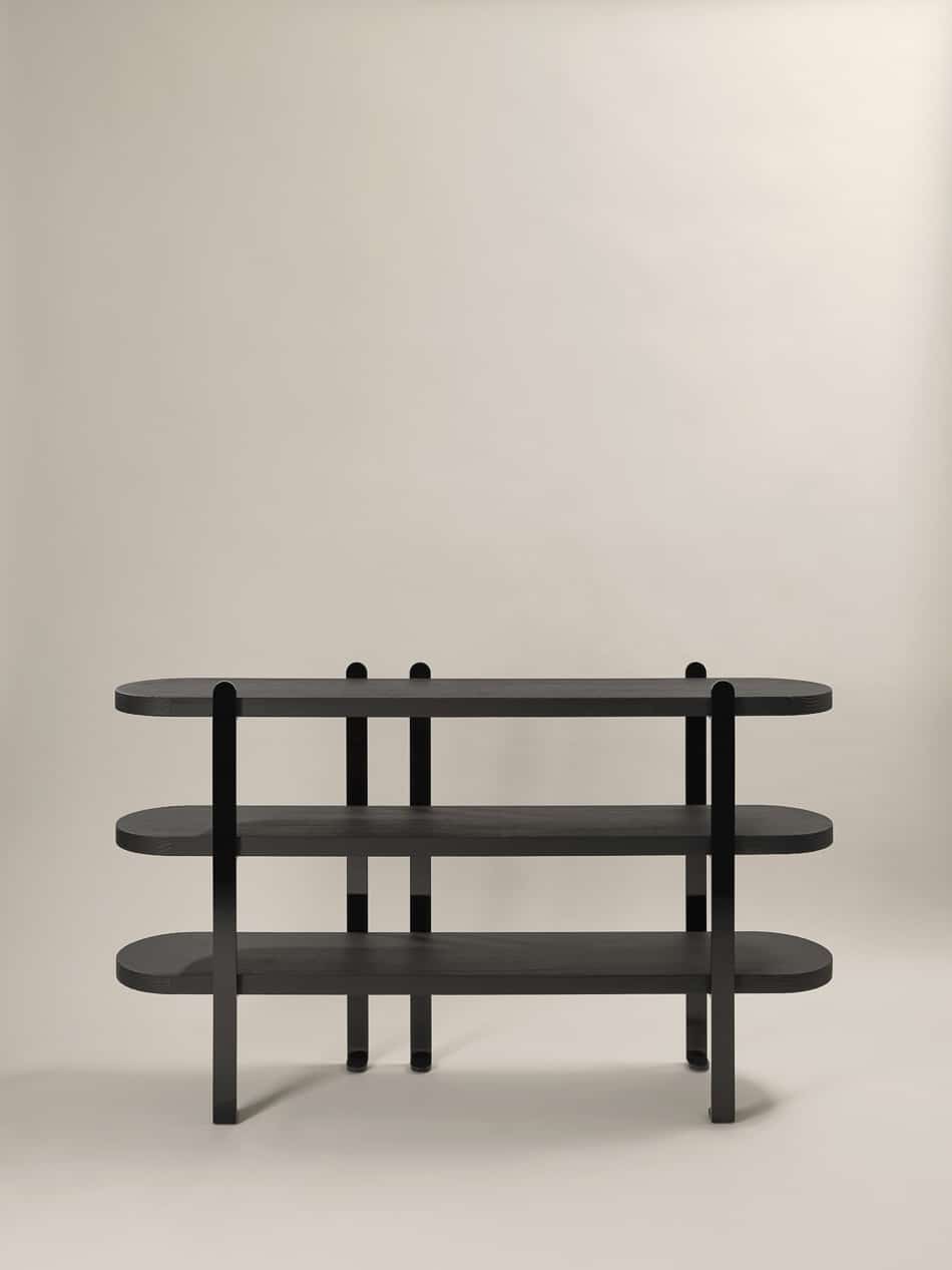 Salima Console by Le Berre Vevaud, stained oak or pine top