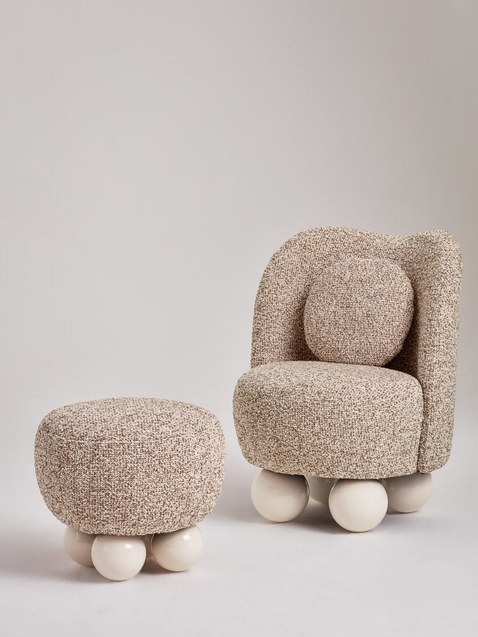 Peonia Ottoman by Le Berre Vevaud