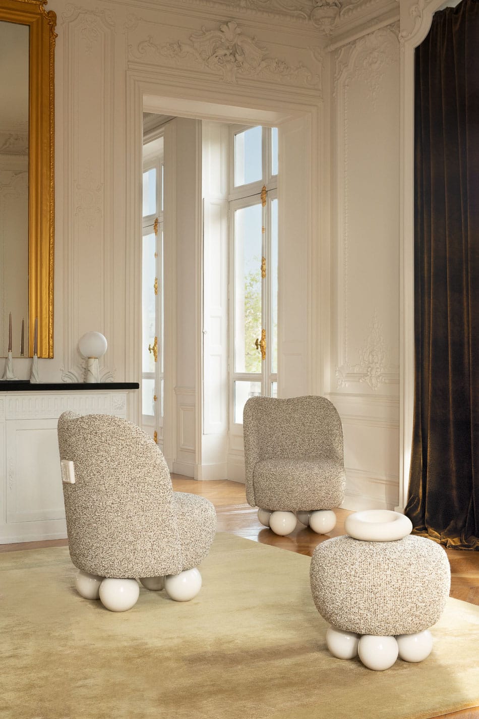 Peonia Ottoman by Le Berre Vevaud