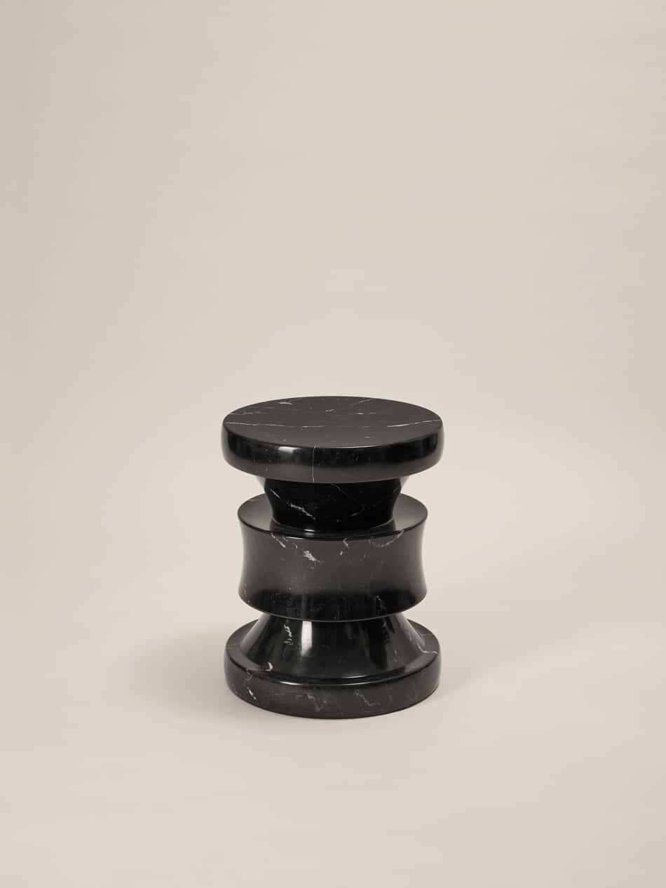 Barth Stool by Le Berre Vevaud, Marquina black marble